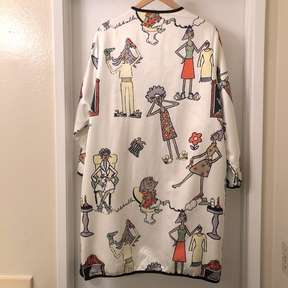 Novelty Printed Chic Lab Overcoat / Light Coat ❤️ - Picture 2 of 6